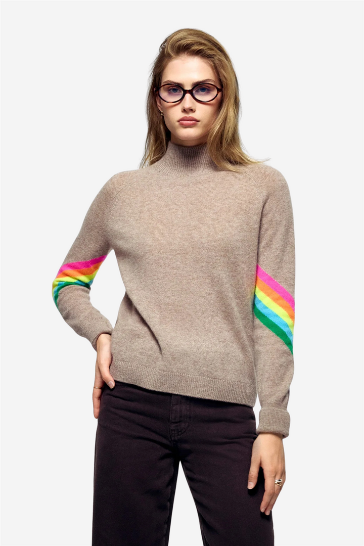 Mock Neck Sweater Taupe