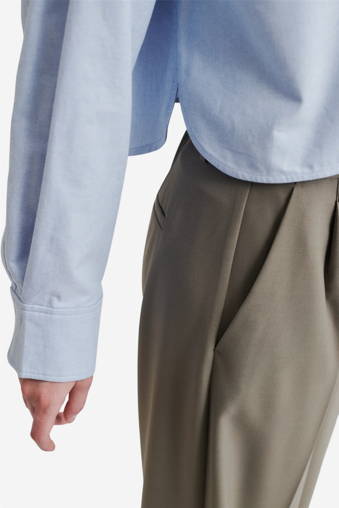 Baulo Cropped Shirt Cashmere Blue