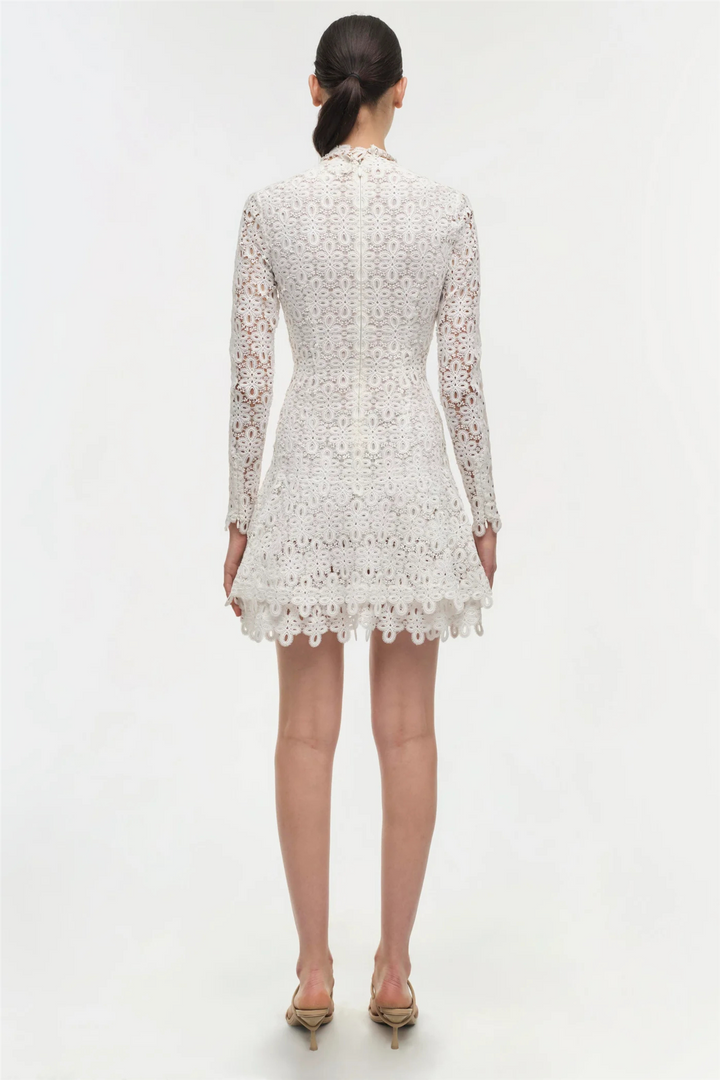 Joy Guipure Lace Mini Dress White