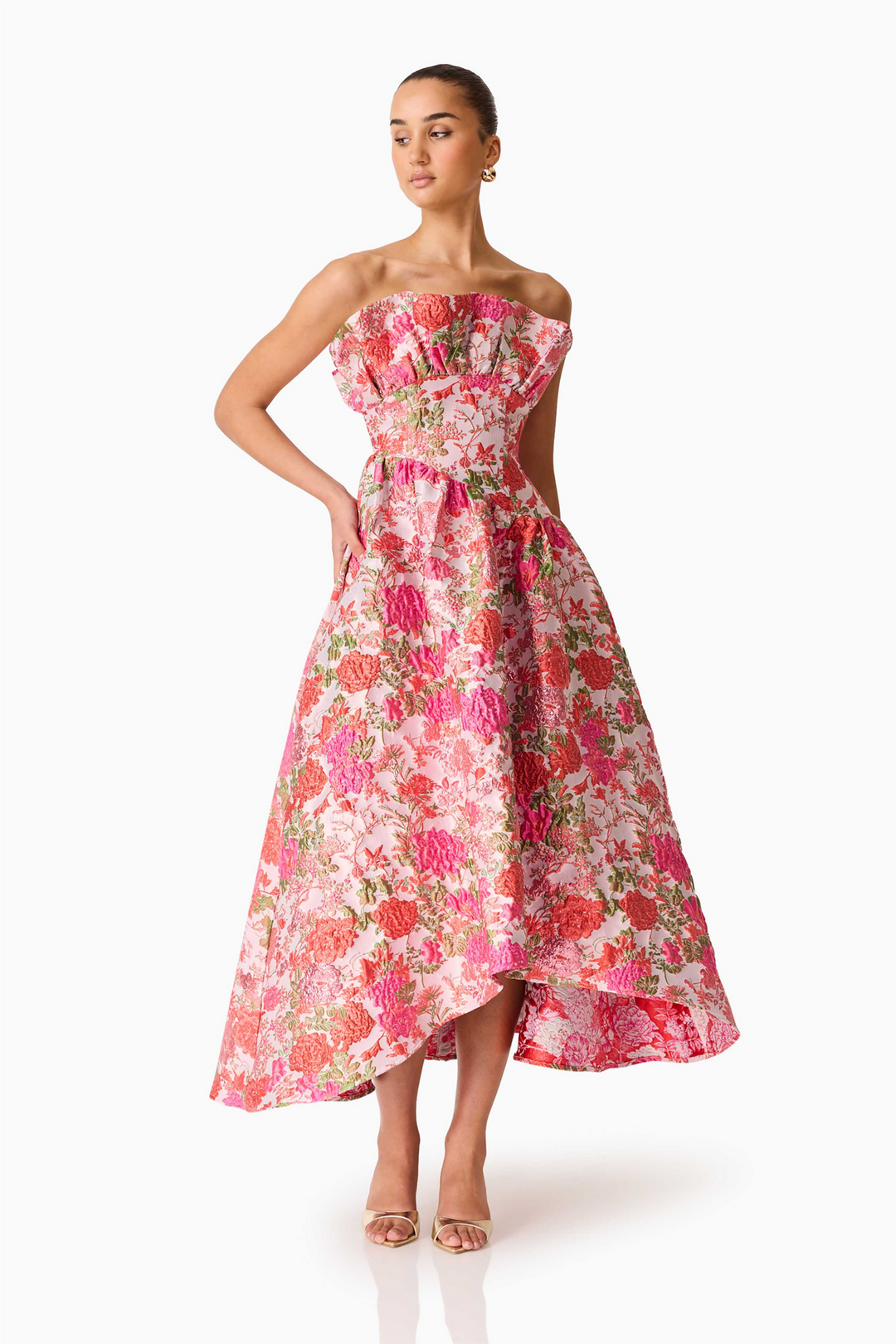 Floralie Strapless Gown Pink Floral