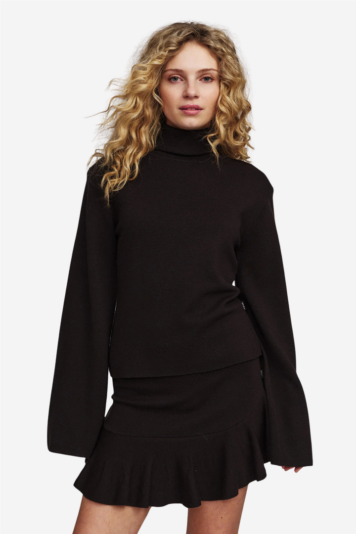 Karen Merino Skirt Dark Brown