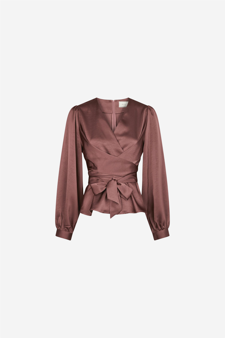 Rista Heavy Sateen Blouse Dark Rose