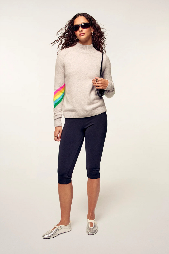 Striped Mock-Neck Sweater