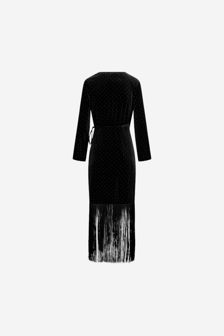 Sine Stud Velour Dress Black