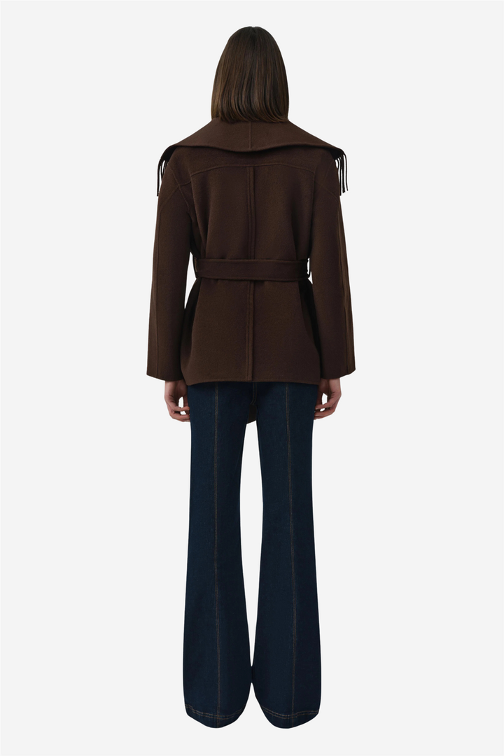 Rowen Fringe Jacket Choco Late