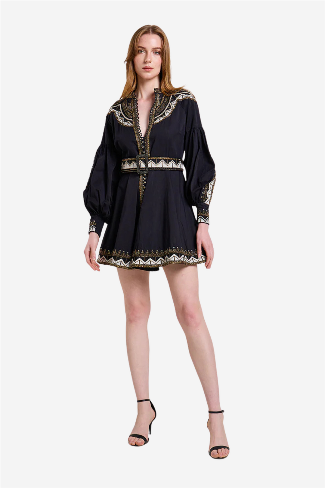 Renaissance Mini Dress Onyx Black