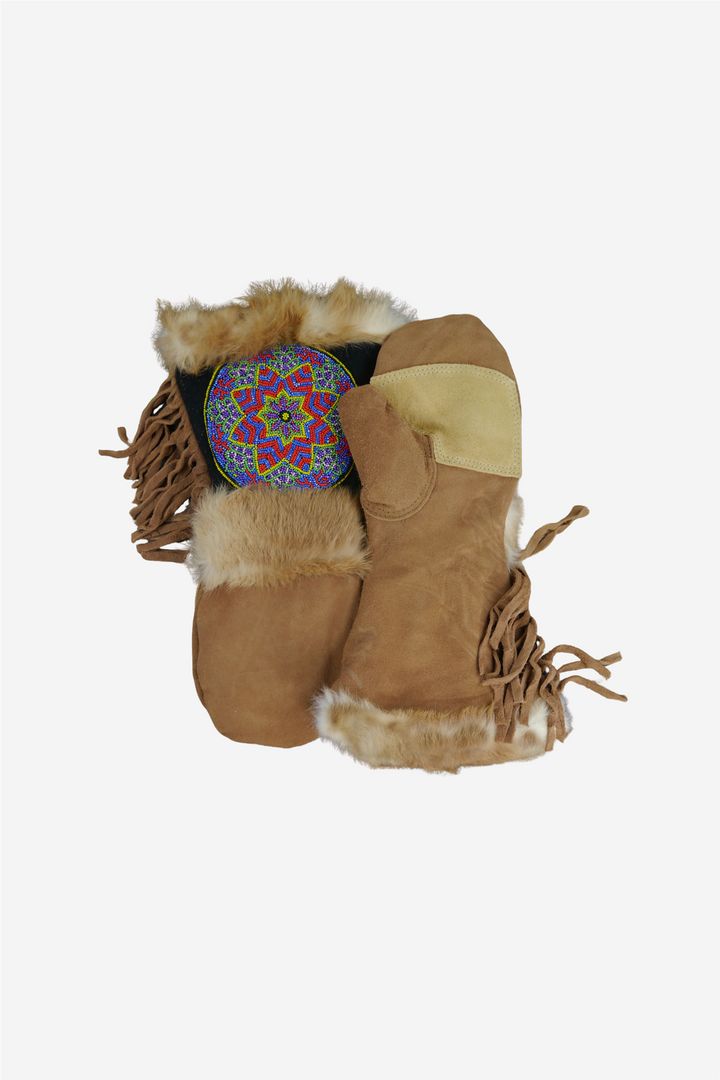 Crean Brown Leather Mittens