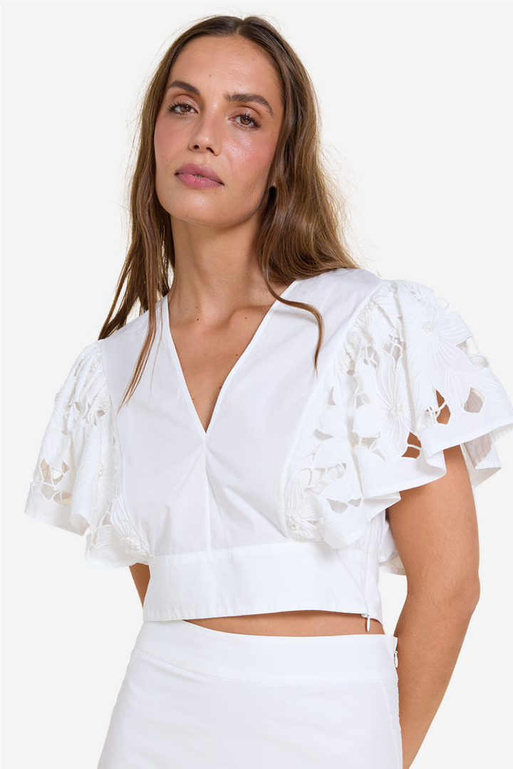 Talia Top Crispy White