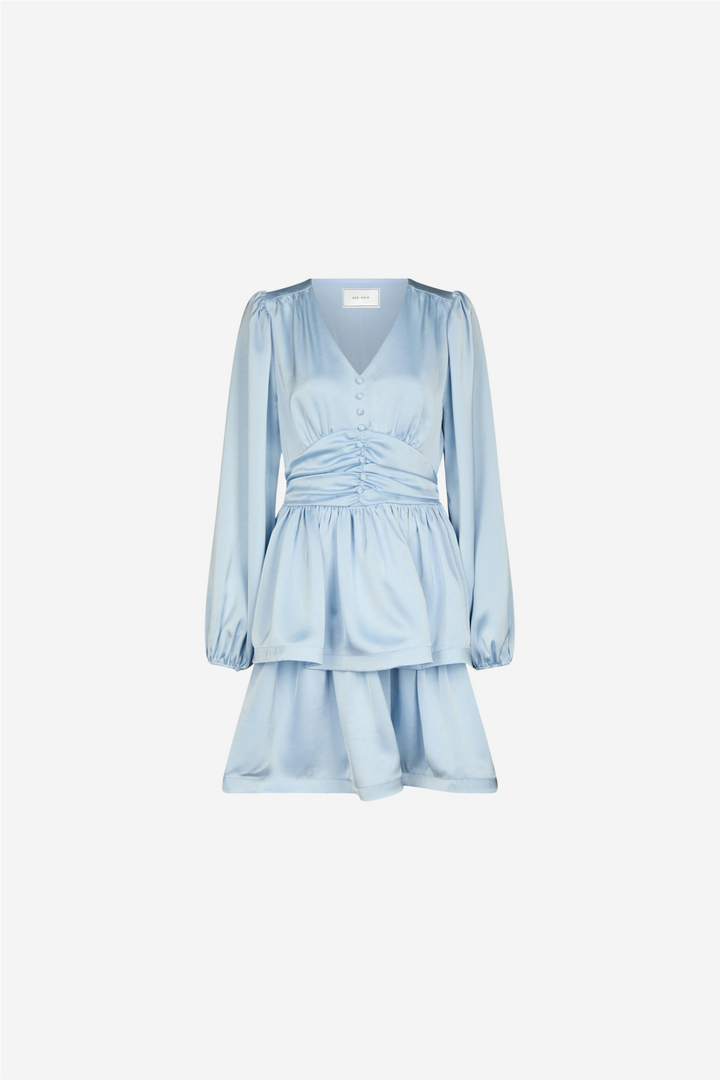 Rivana Heavy Sateen Dress Light Blue