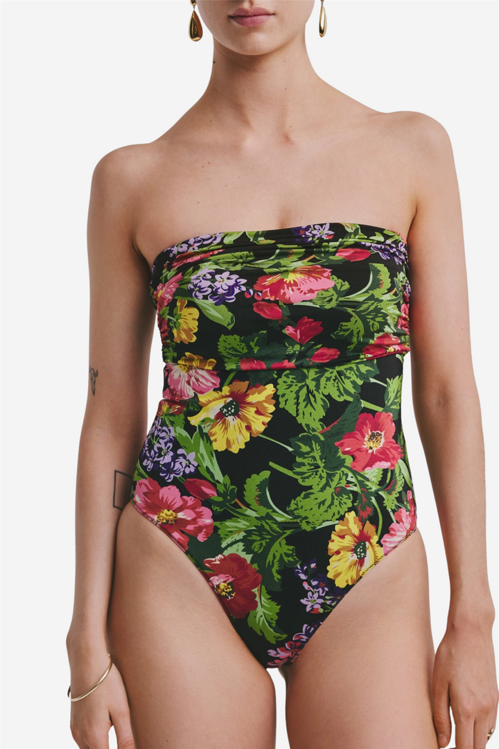Bandeau Swimsuit Midnight Bloom