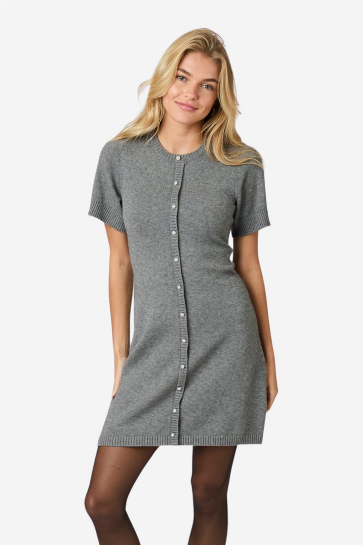 Elise Knit Dress Dark Gray Melange