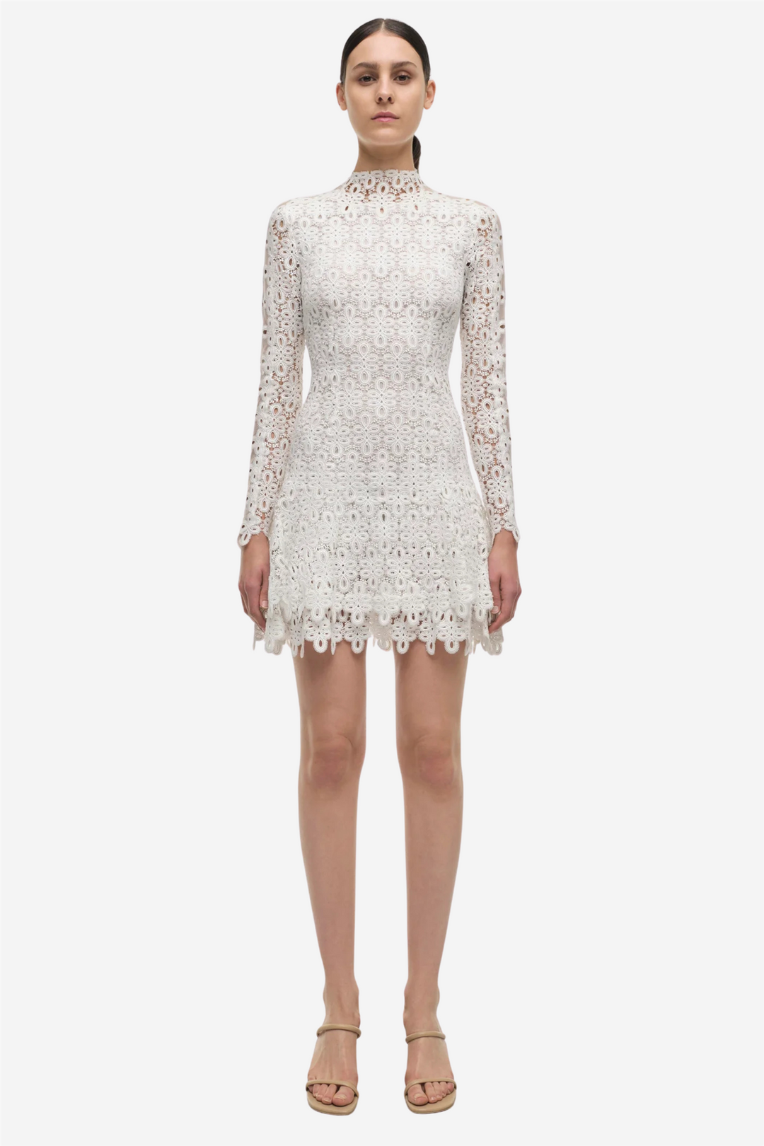 Joy Guipure Lace Mini Dress White