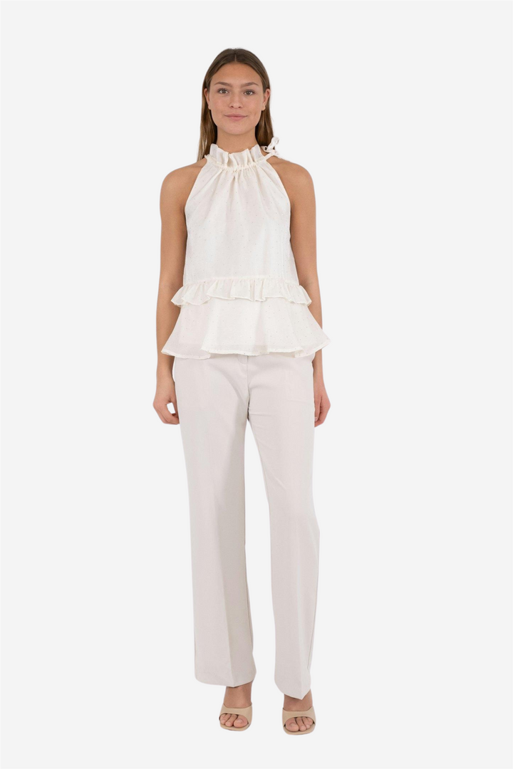 Margy Bedazzled Top White