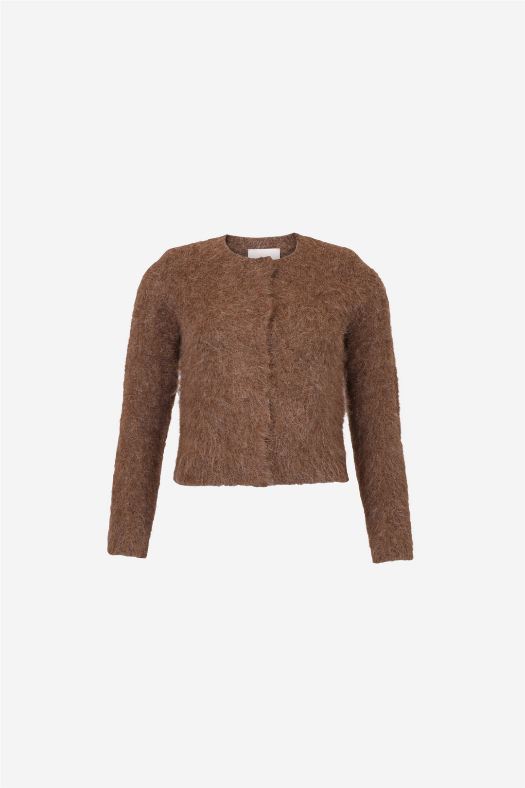 Hairy Knit Jacket Brown