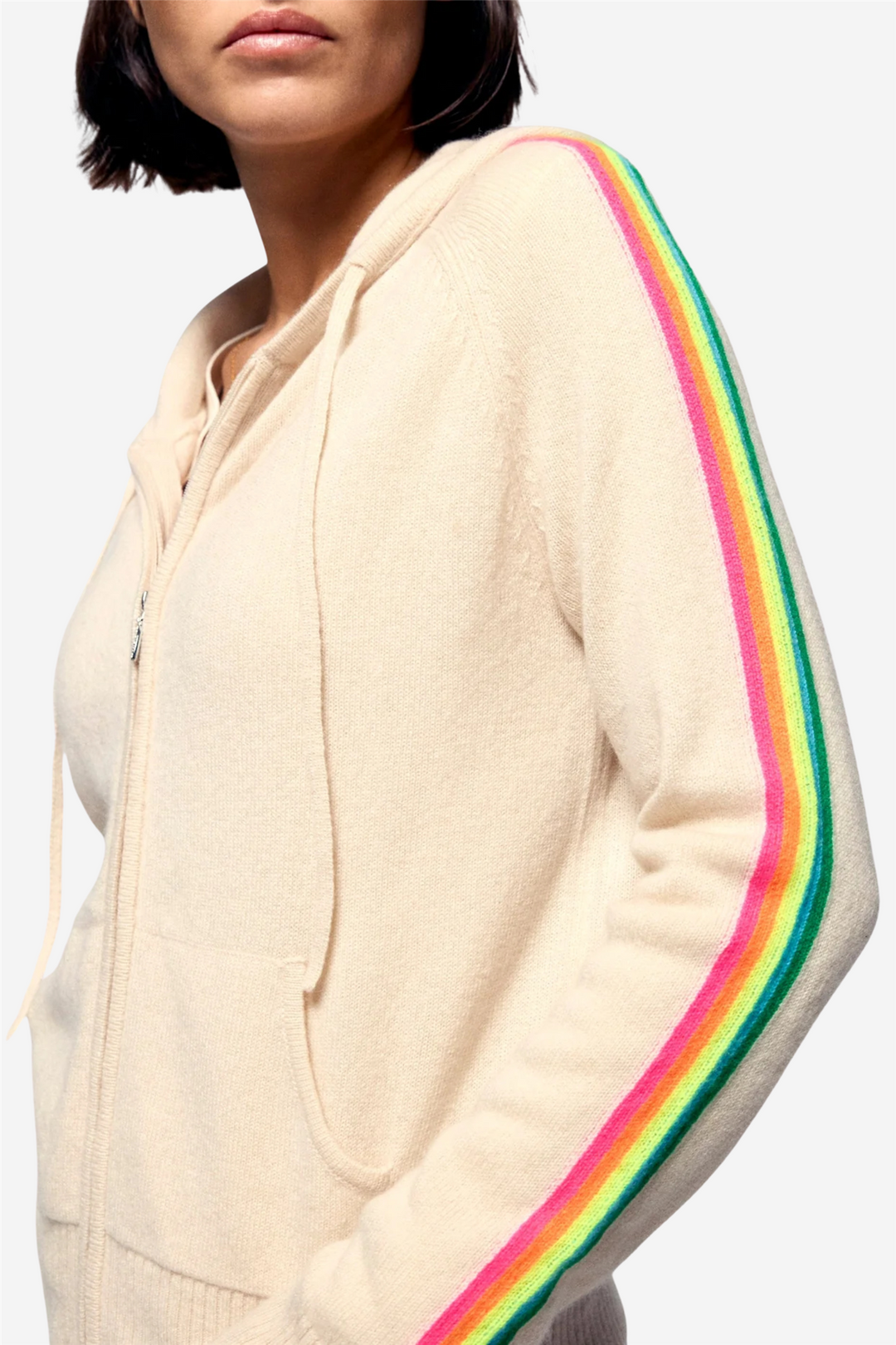 Multicolor Striped Hoodie Sable