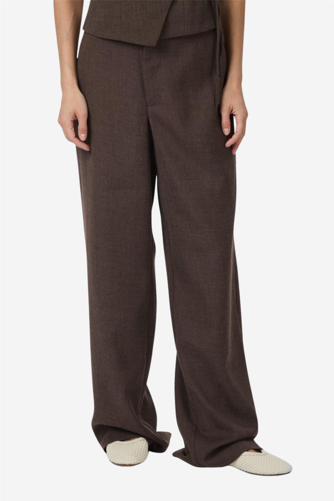 Emmett Melange Pants Brown Melange