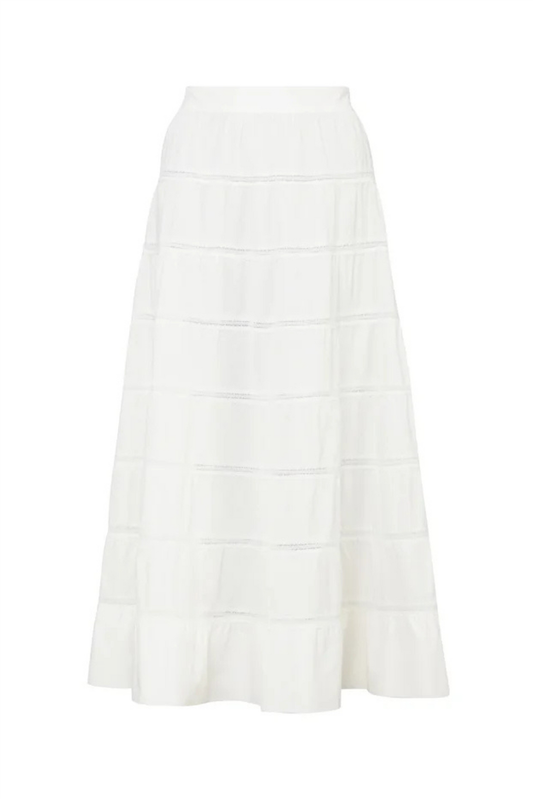 Poplin Decorated Skirt White