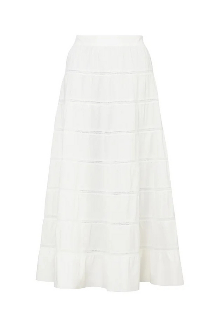 Poplin Decorated Skirt White