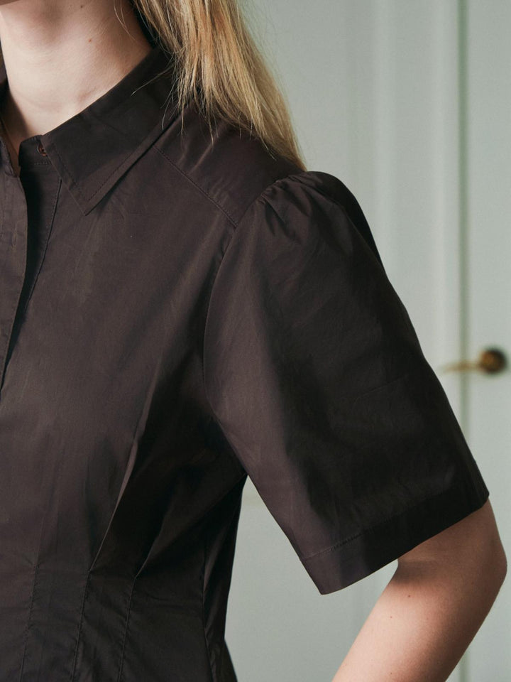 Baia Poplin Dress Chocolate Brown