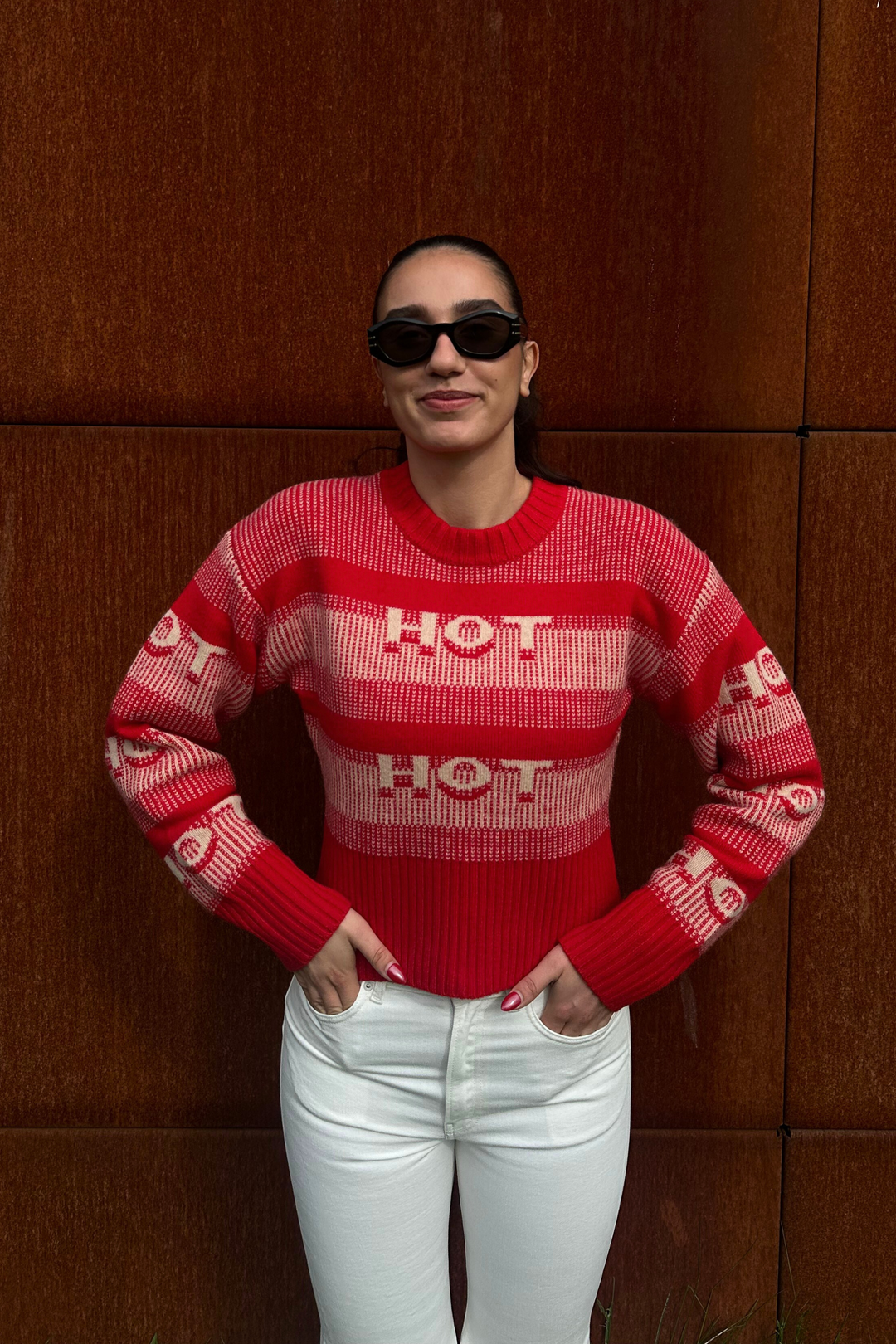Hot Cropped Crew Red
