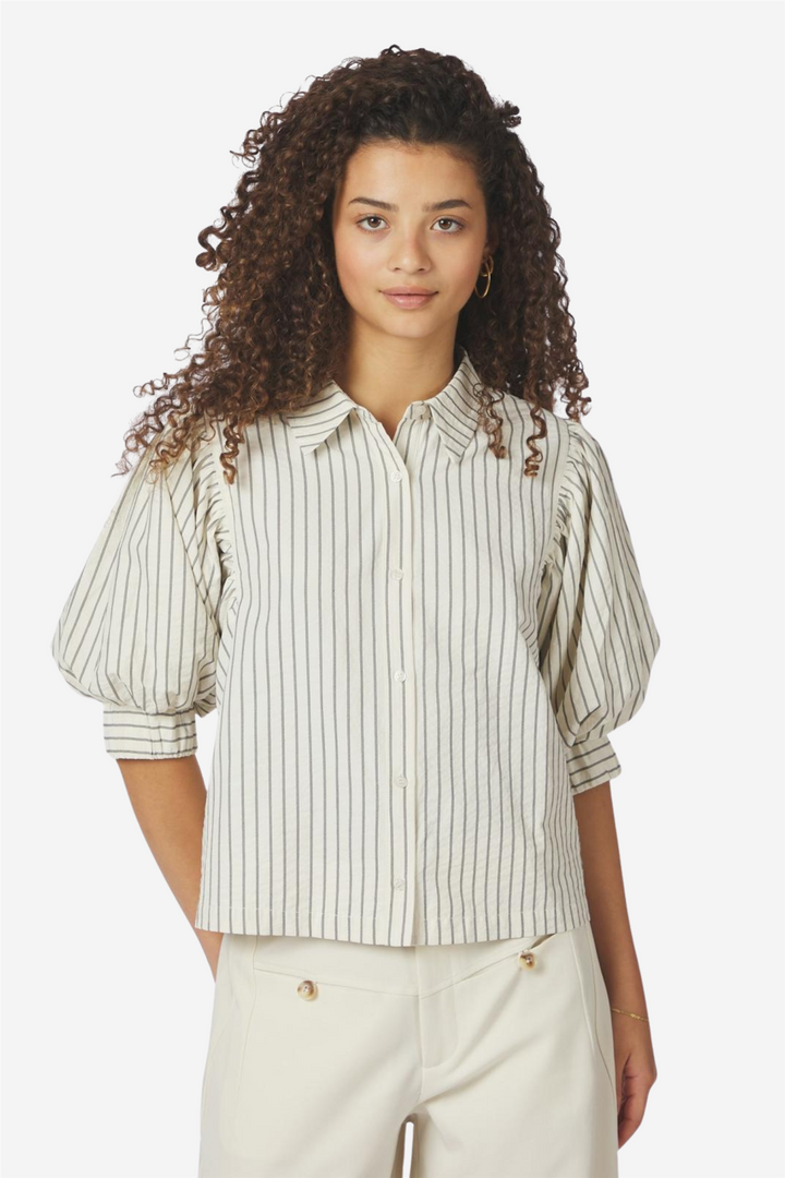 Etta Slim Stripe Shirt Off White