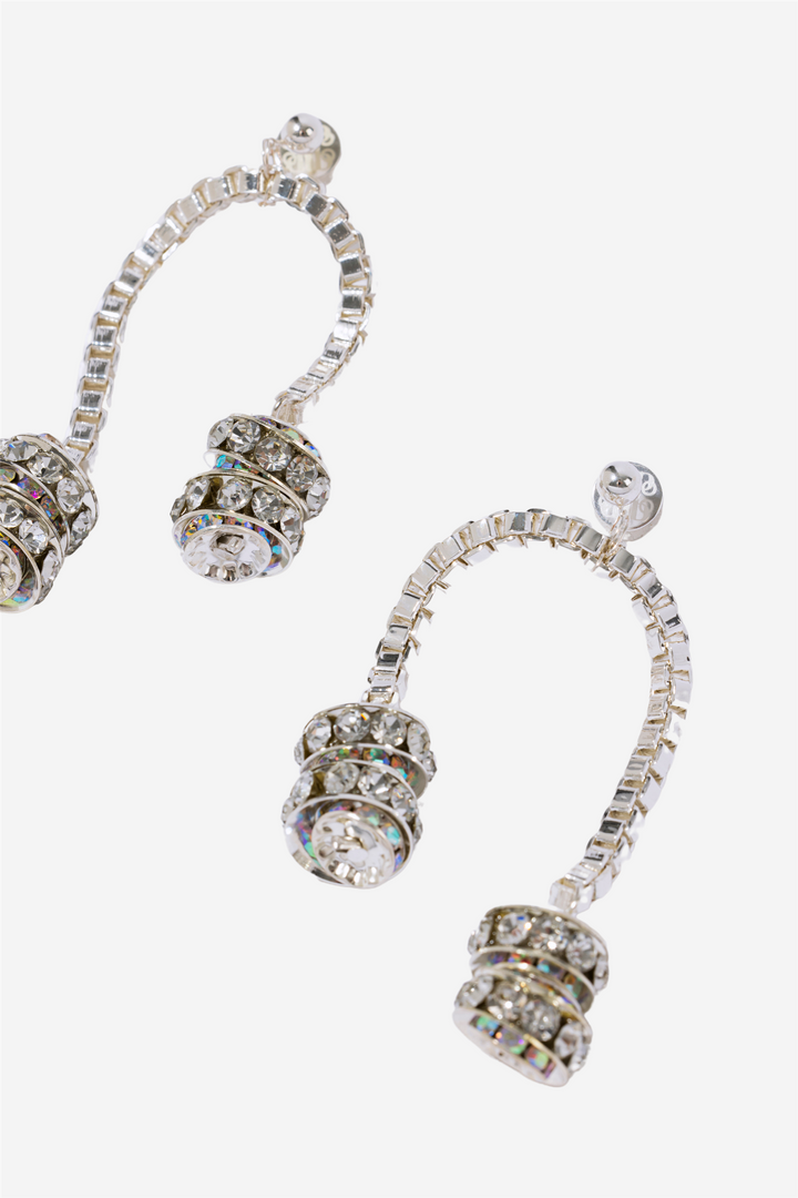 Paris Chained Earrings Silver