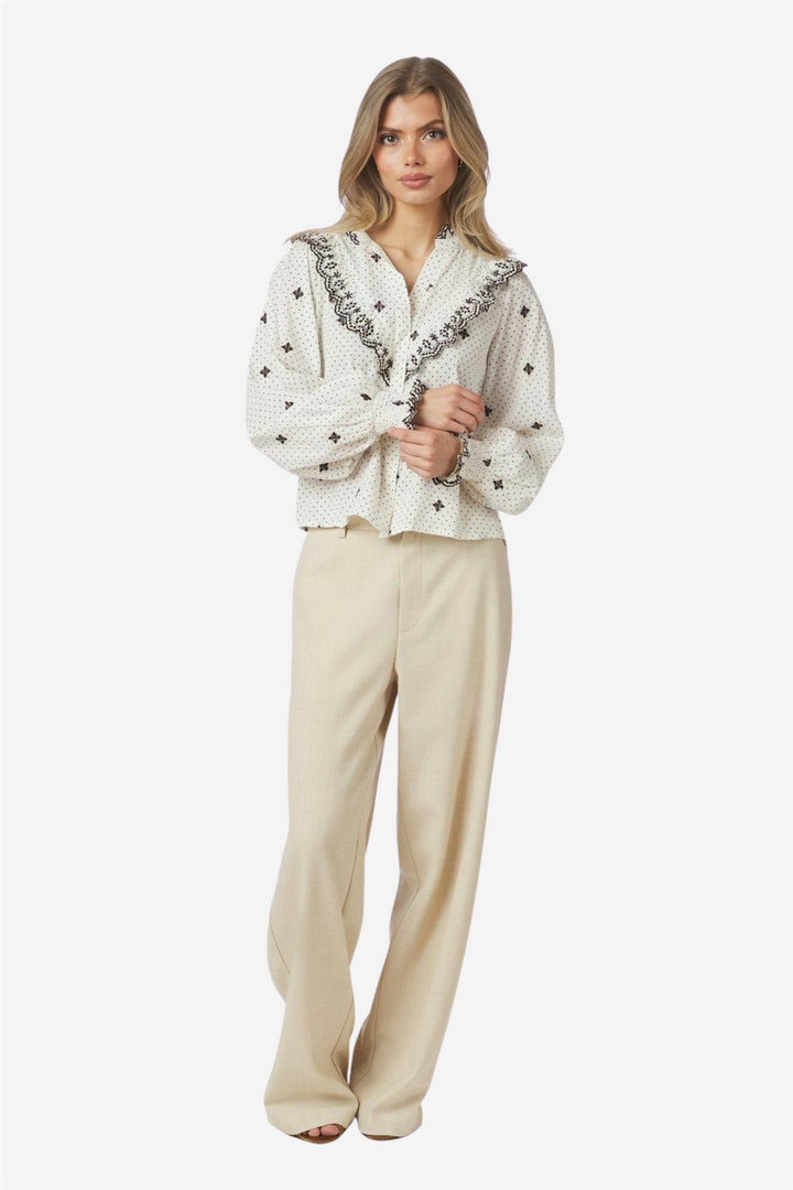 Degas Dot Blouse Off White