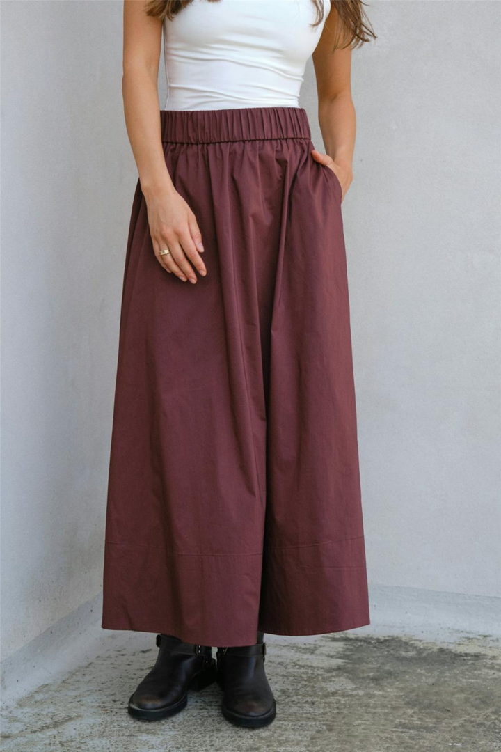 Yara Poplin Skirt Burgundy