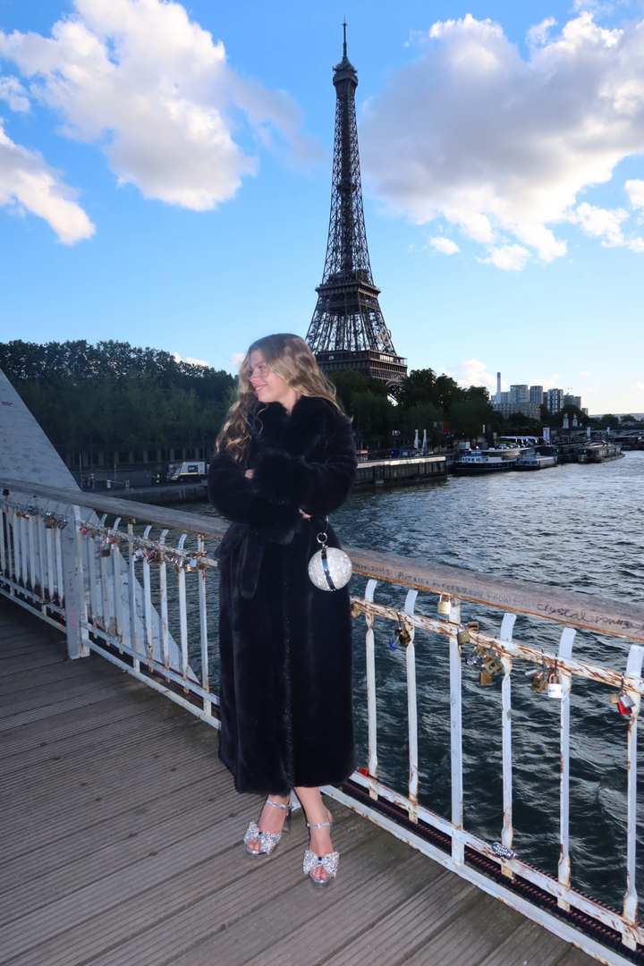 Caroline fake fur jacket Black