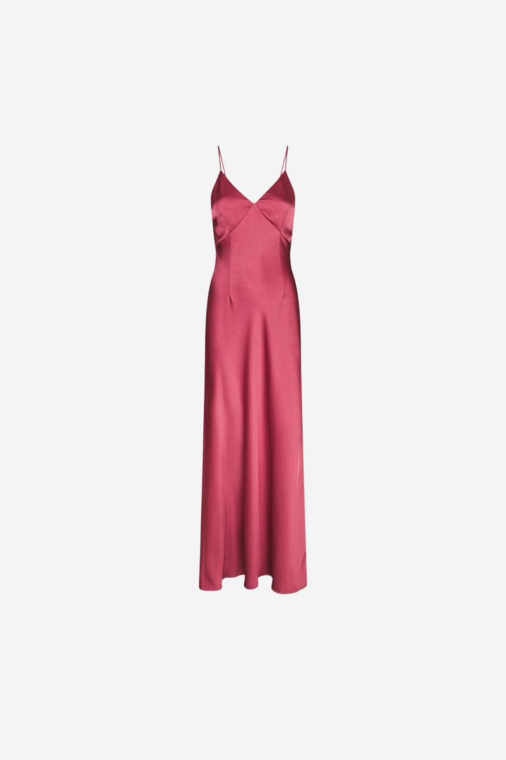 Colly Heavy Sateen Dress Cherry Pink