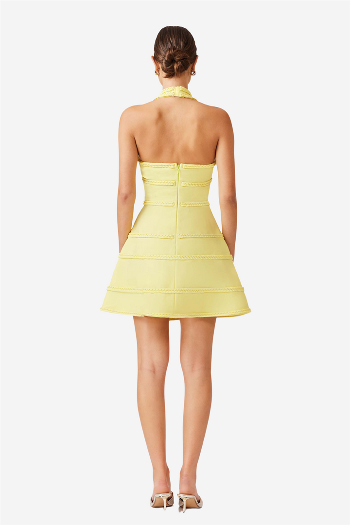 Katlyn Halter Mini Dress Lemon