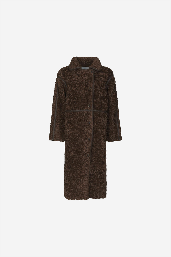 Senta Faux Fur Coat Dark Brown