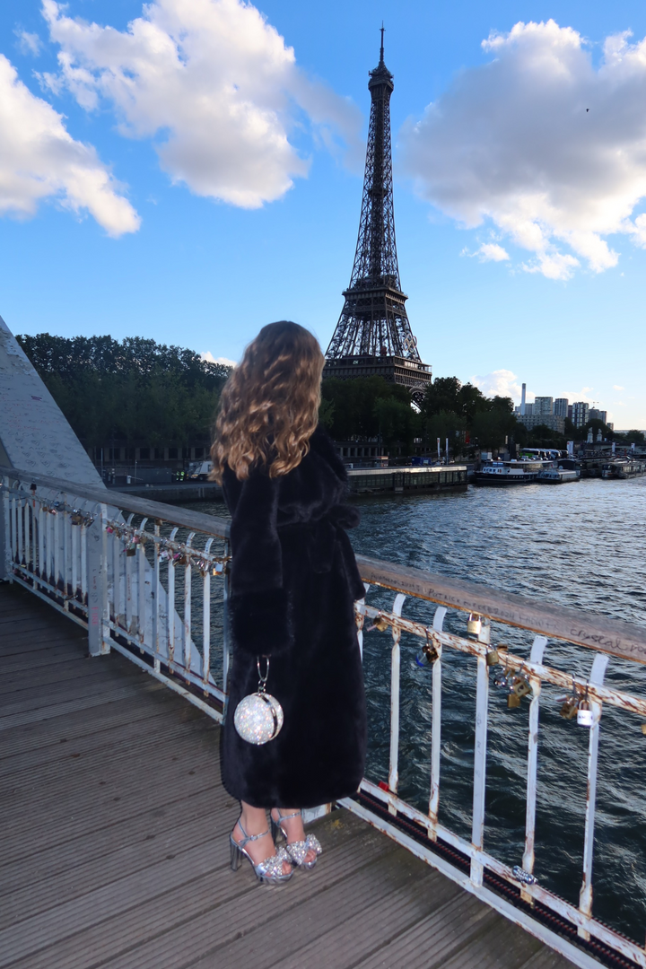 Caroline fake fur jacket Black