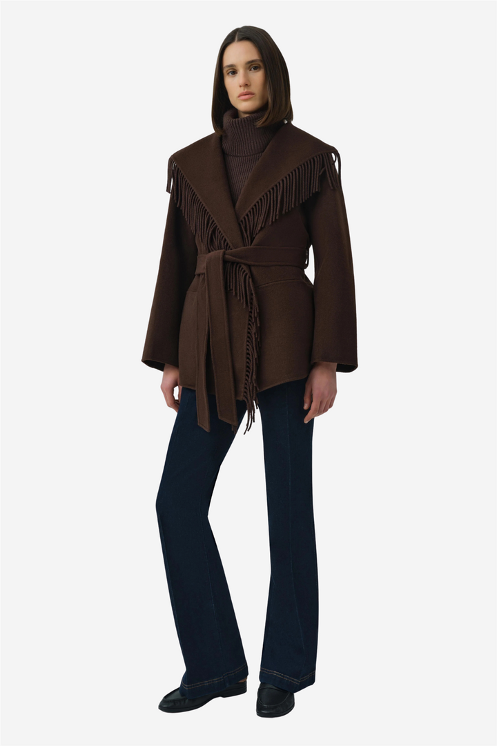 Rowen Fringe Jacket Choco Late