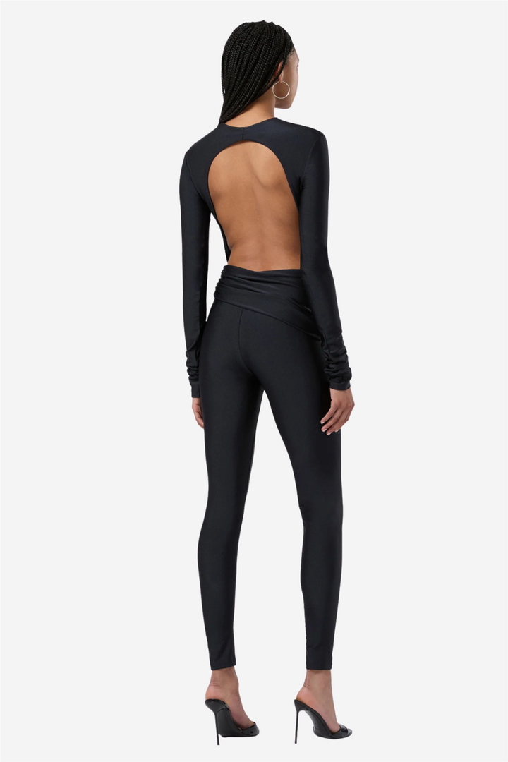 Zelda Jumpsuit Deep V Neck Black