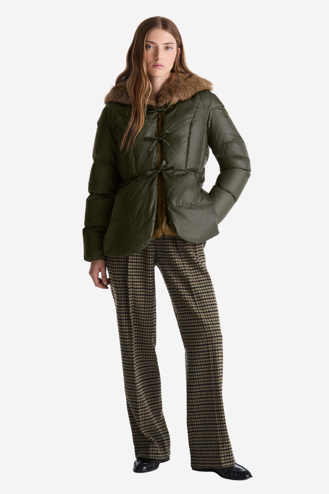 Vertis Mqn Ecofur Short Down Jacket Verde Edera