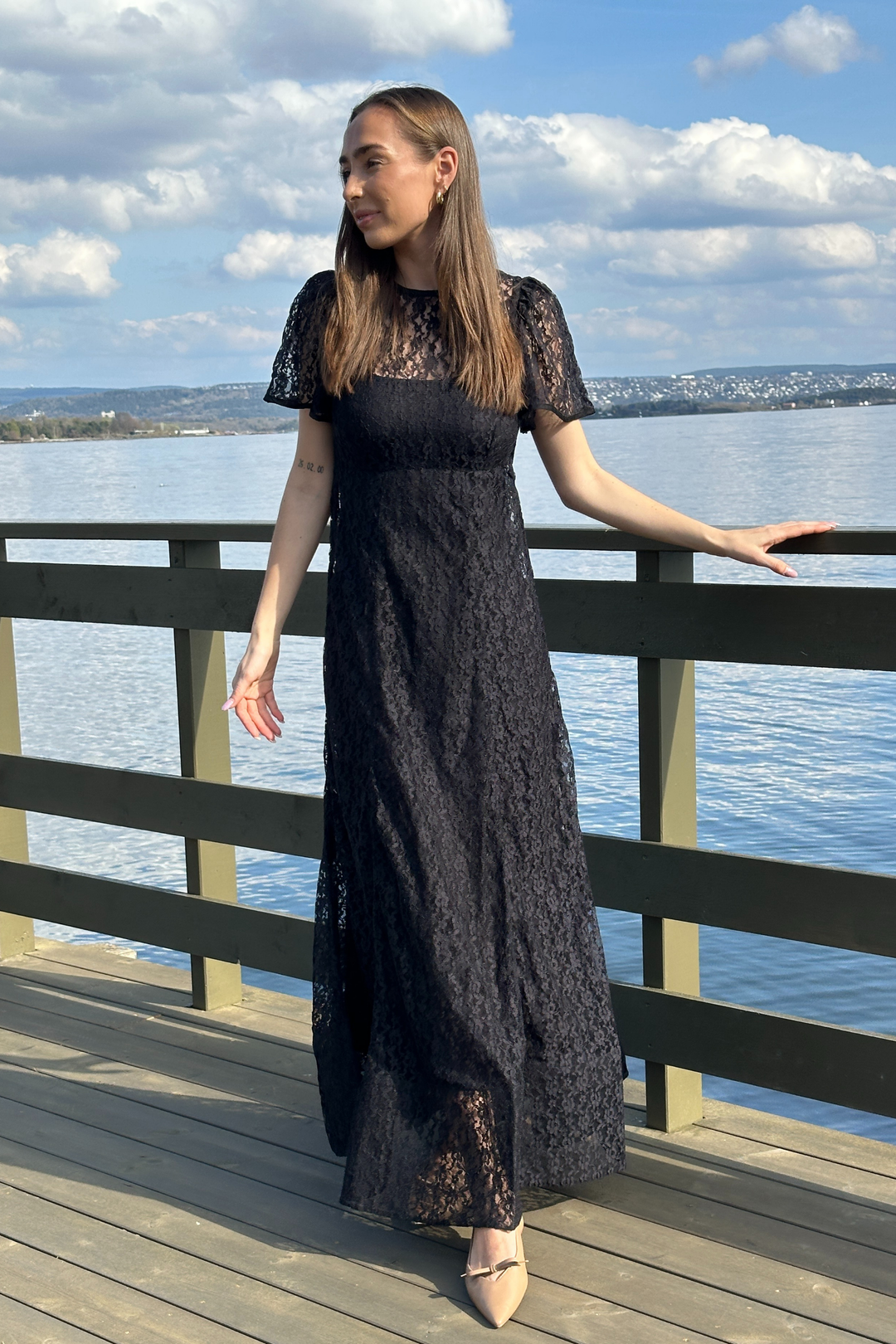 Lace Maxi Dress Black