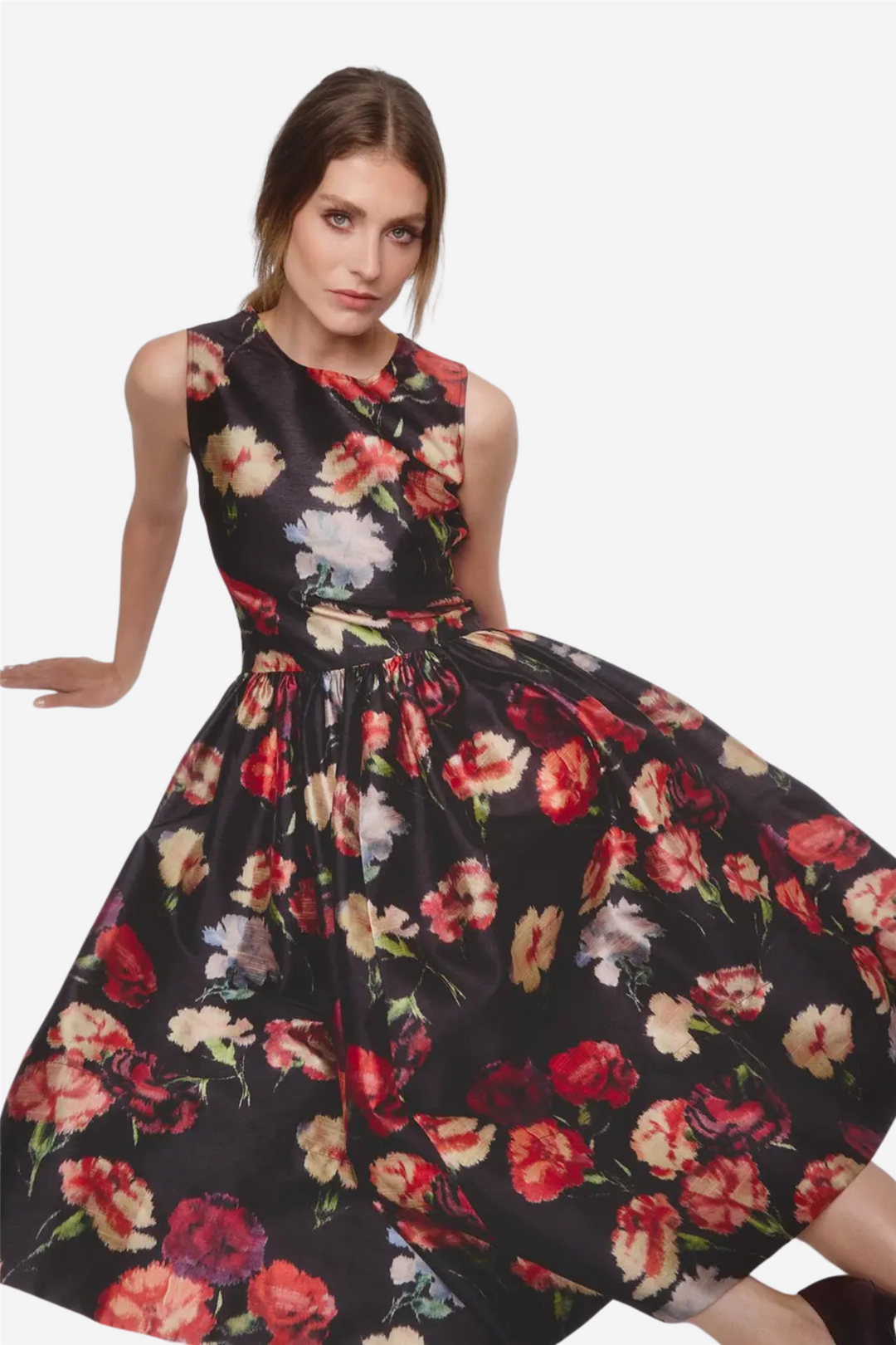Taffeta Midi Dress Poppy