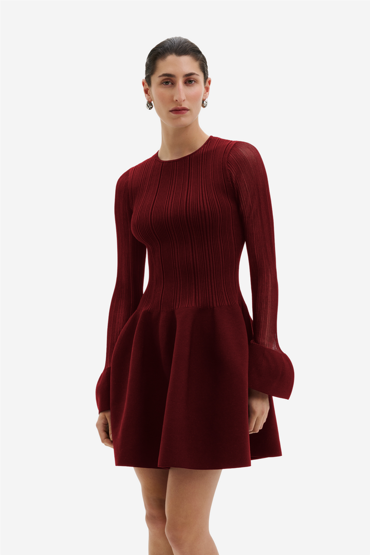 Elona Knitted Mini Dress Ruby