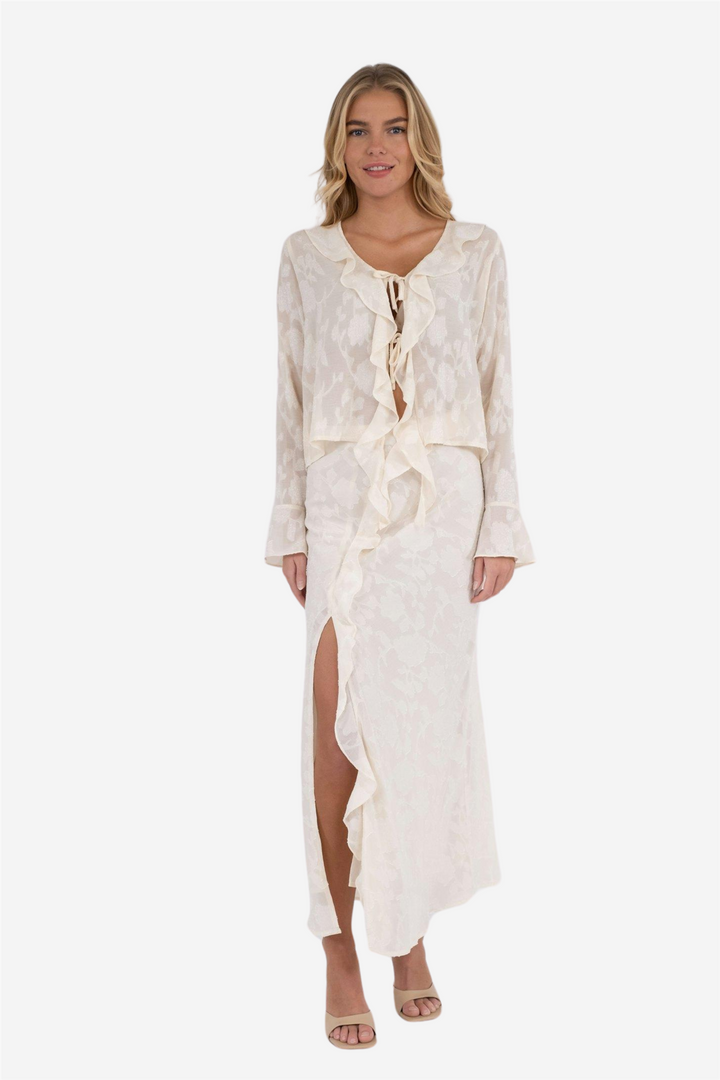 Vinza Burnout Skirt Off White