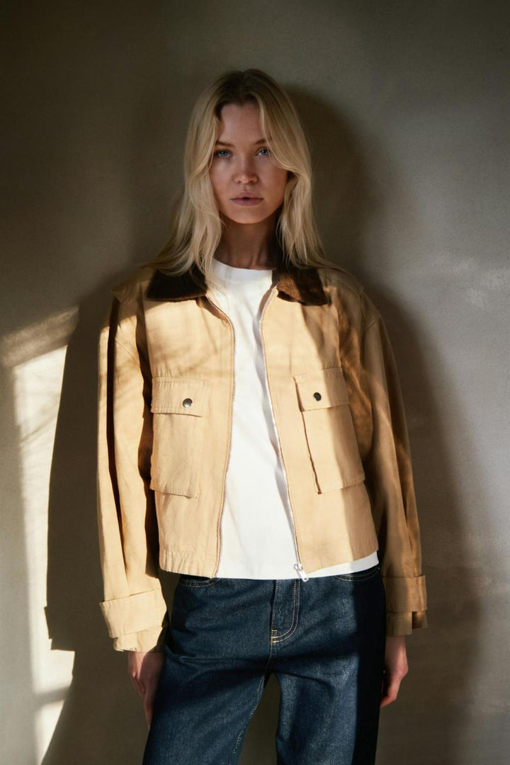 Rivera Canvas Boxy Jacket Sand