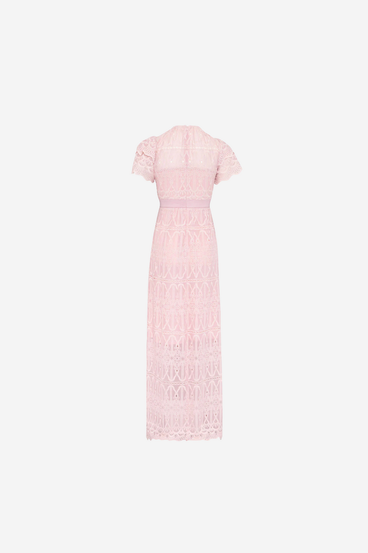 Philine Maxi Dress Pink Embroidery