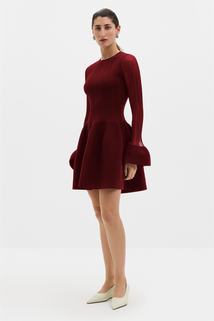 Elona Knitted Mini Dress Ruby