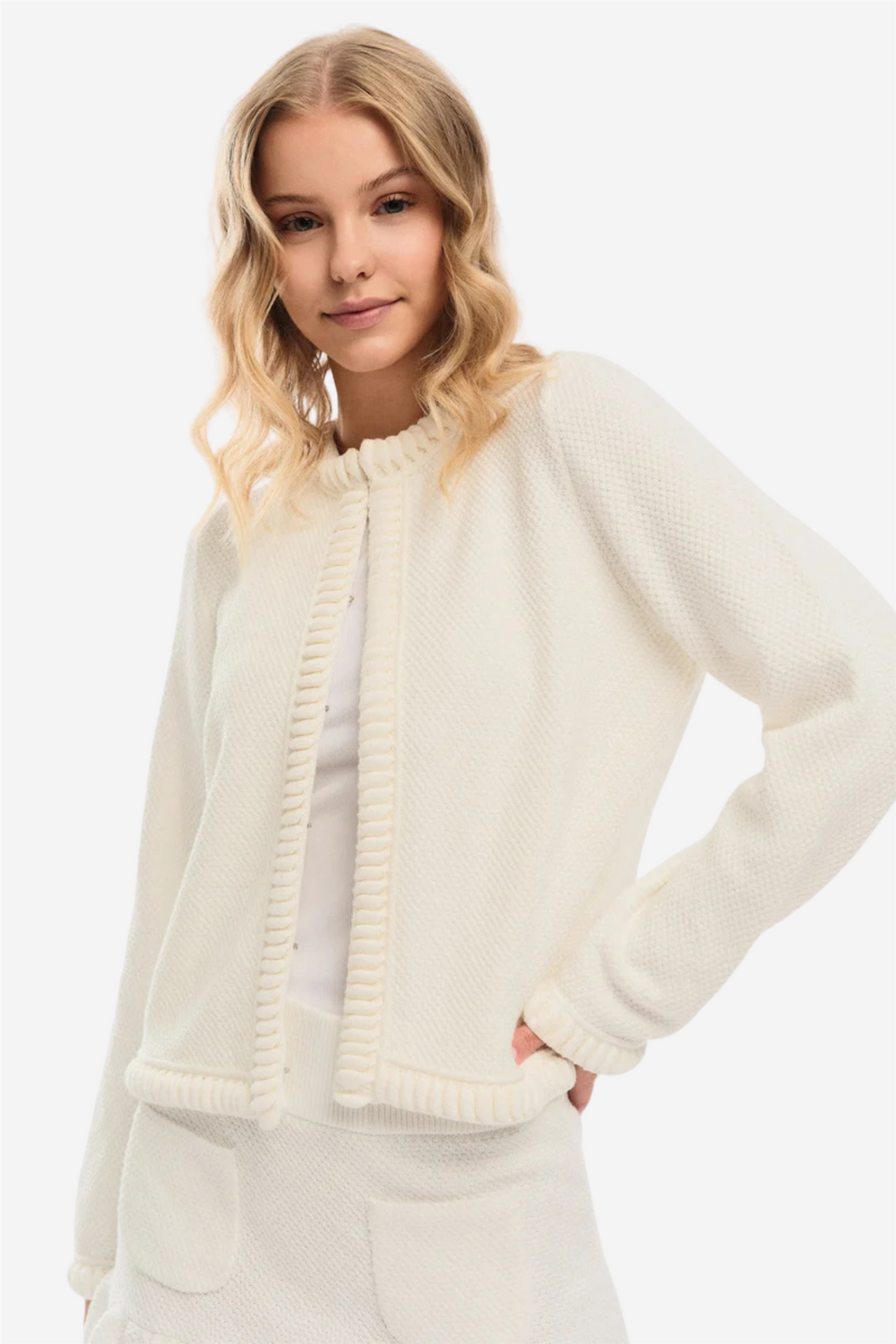 Claire Cotton Cardigan White