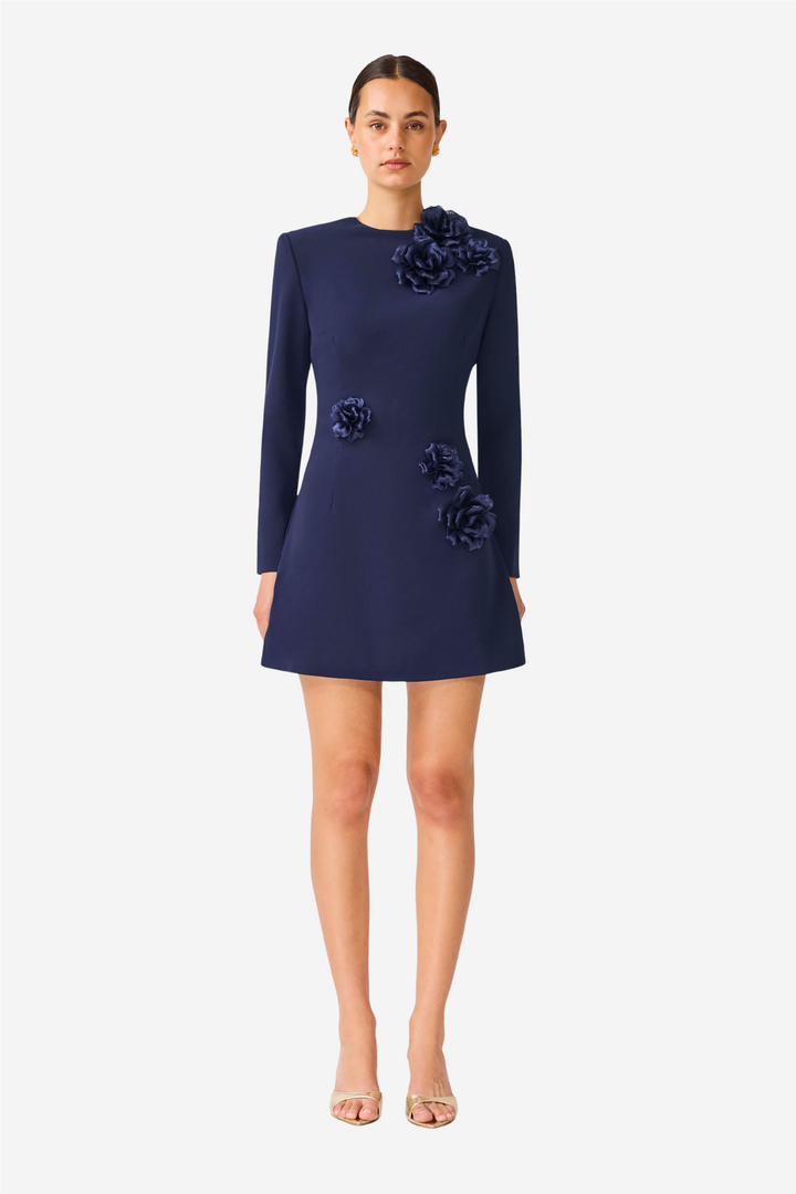 Leonara Long Sleeved Mini Dress Deep Navy