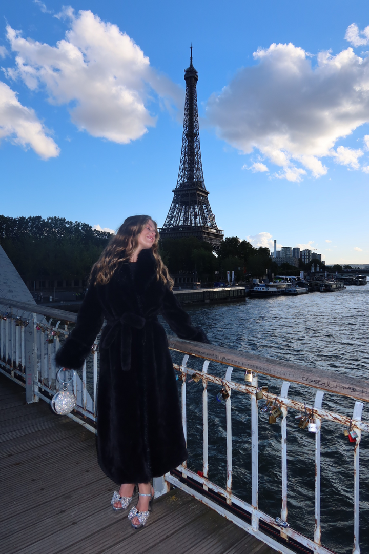 Caroline fake fur jacket Black