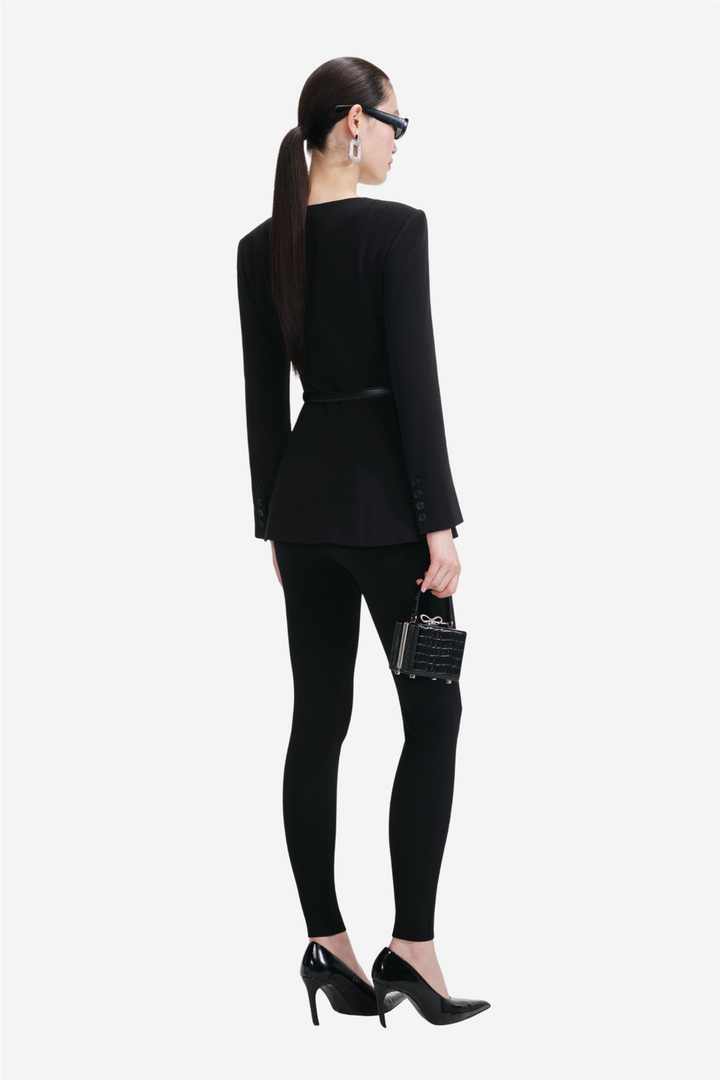 Crepe Tailored Top Black