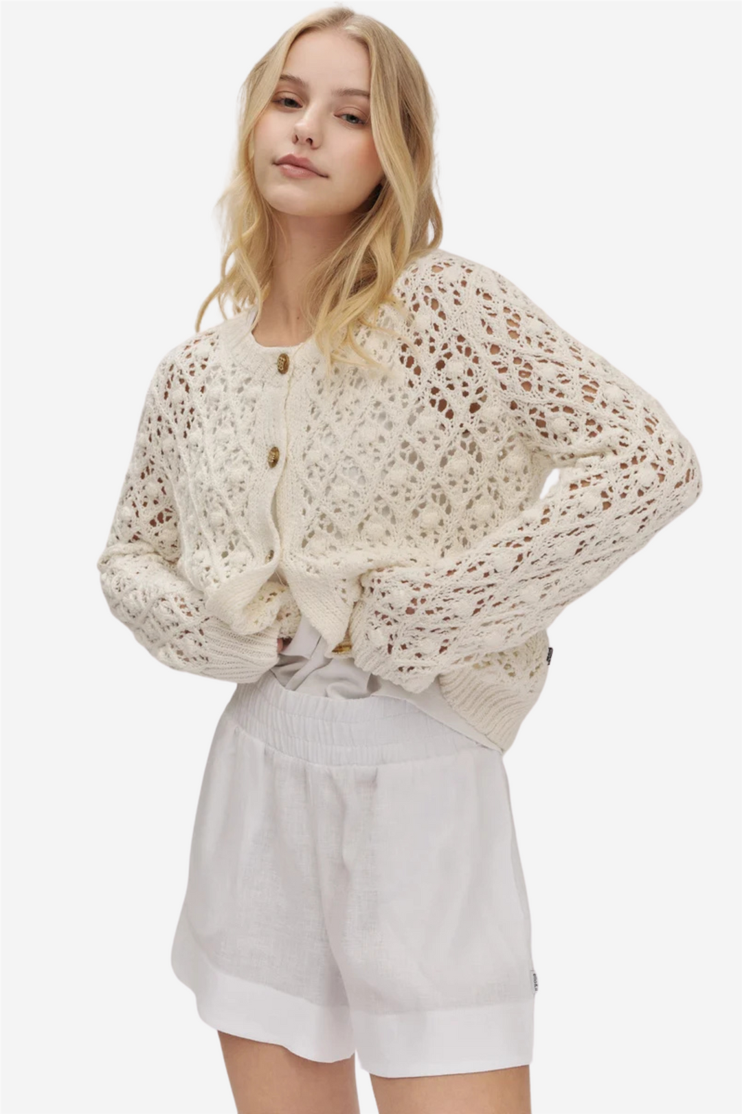 Cayla Linen Shorts White