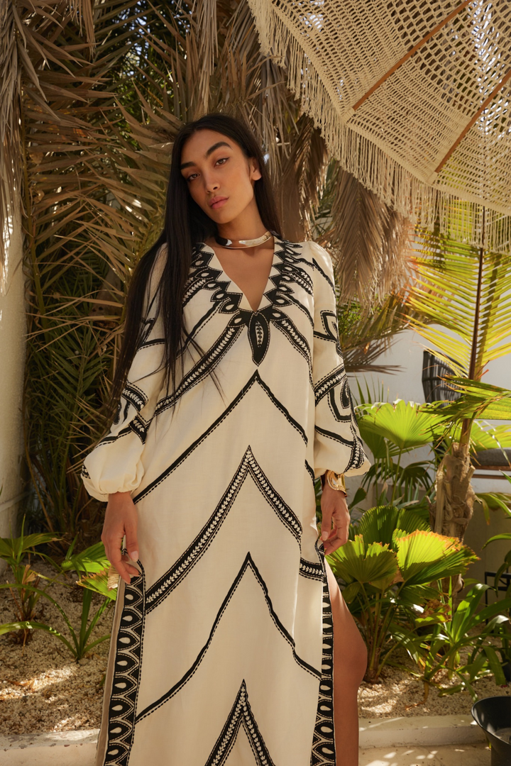 Hillary Kaftan Antique White