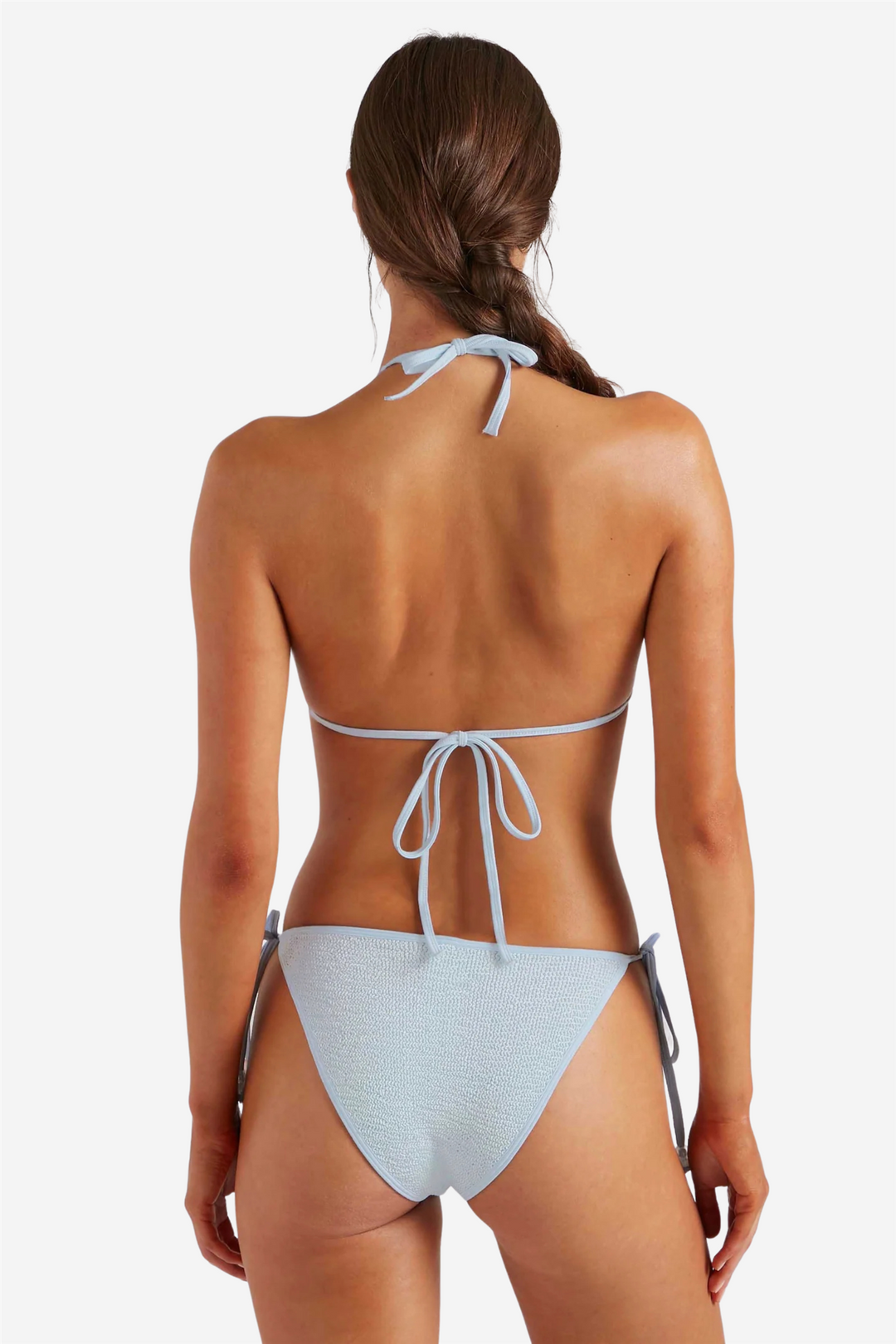 Gina Beaded Bikini Metallic Ice Blue